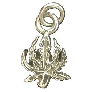 MJ leaf Sterling Silver 925 pendant NEW 420 Cannabs weed